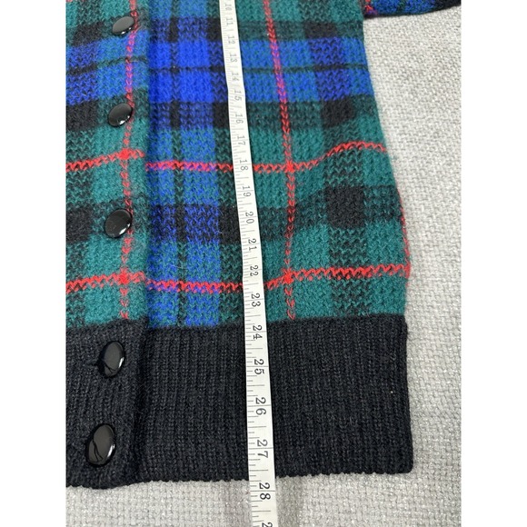 Vtg IB Diffusion Sweater Womens XS Plaid‎ Wool Mohair Blend Cardigan 80s 90s - Picture 5 of 11